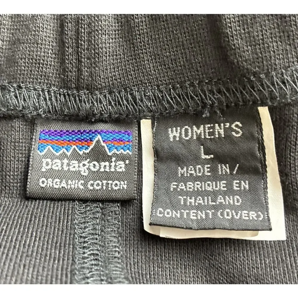 Patagonia Organic Cotton Maxi Skirt Womens L Black Pull On Stretch Knit USA